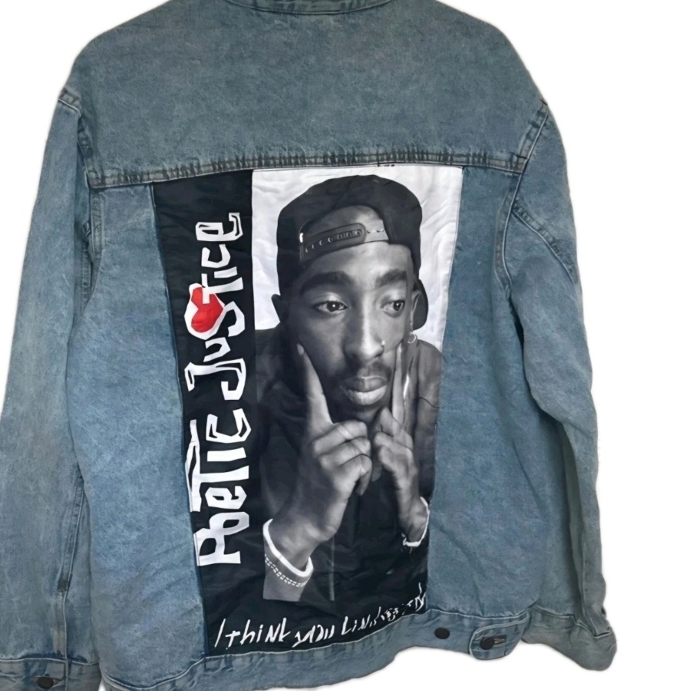 TUPAC Vintage Denim Poetic Justice Jean Jacket Size XL - Picture 6 of 7